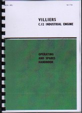 Villiers "C.12'' Industrial Stationary Engine Operating Parts Manual Book