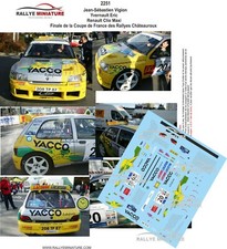 DECALS 1/43 REF 2251 RENAULT CLIO VIGION FINAL OF 2008 RALLY RALLY