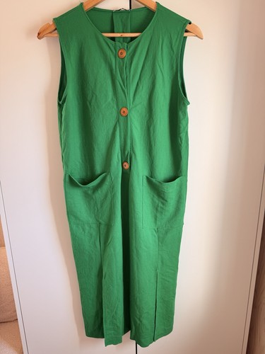 Zara green button - button-up, midi