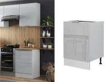 Kitchen Cabinet Cupboard 600mm Base Unit Grey High Gloss Storage Soft Close Star