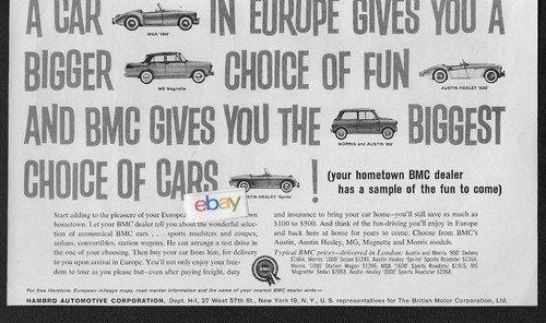 Bmc british motor corp - 1961, a