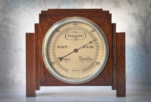 Art deco wall barometer - art,