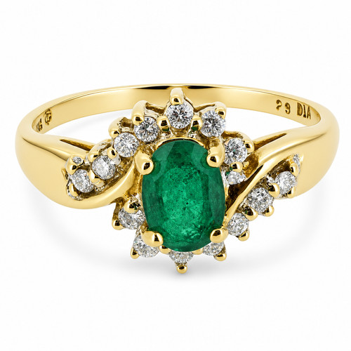 18ct yellow gold emerald - gold,