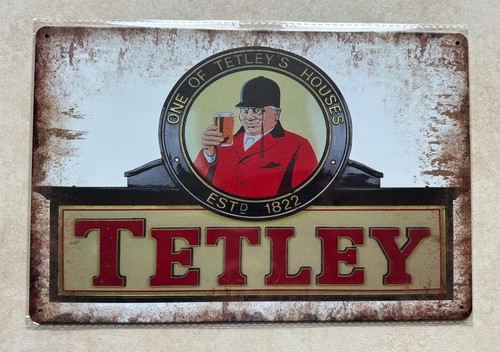 Tetley beer metal sign bar - beer,