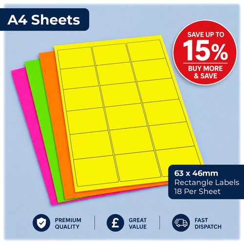 Fluorescent rectangle labels - fluorescent,