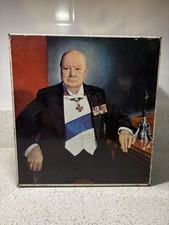 Vintage Winston Churchill Commemorative Biscuit Tin 23x22x12 cm