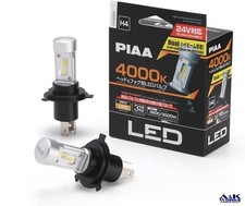 PIAA LEH200 LED Headlights Bulb H4(9003) 12V/24V 19W/19W 4000K 3800lm/3000lm