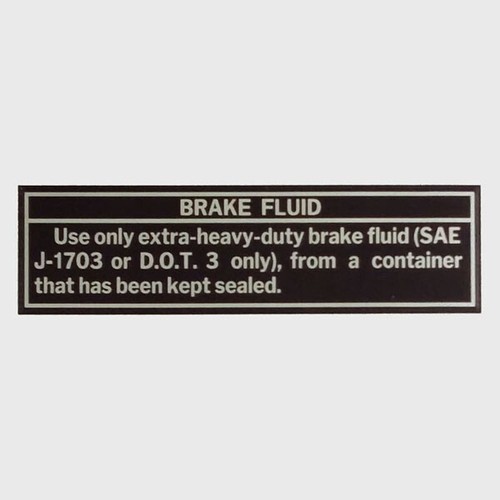 Brake fluid warning decal - fluid,