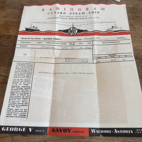 1966 cunard radiogram - cunard,