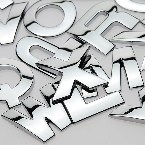 40pcs chrome metal letters - chrome,