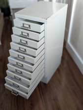 Vintage Metal 10 Drawer Filing