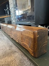 Rustic  Beam Mantel 120cm Floating Fireplace Shelf + Fixings UK Oak Reclaimed