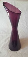 very large scandinavian sculptural amethyst  vase mid century modern design
