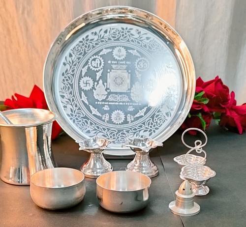 German silver pooja thali - german,