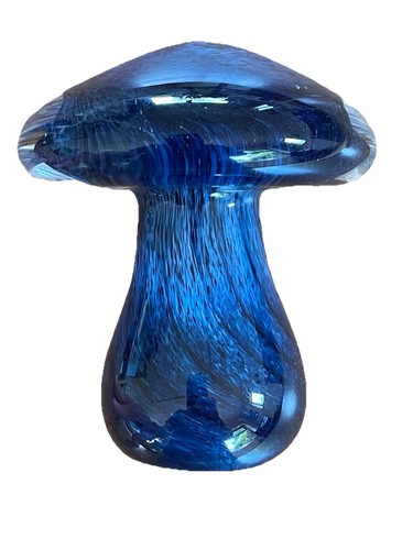 Mdina glass blue toadstool - (?),
