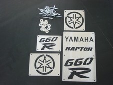 STAINLESS YAMAHA RAPTOR 660 FENDER WARNING LABEL TAGS COVERS NEW YFM660 YFM