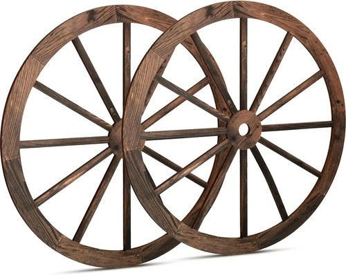 2pcs retro wooden wagon - wagon, wheel
