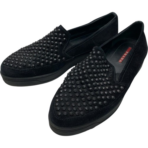 Prada black suede slip - black, on