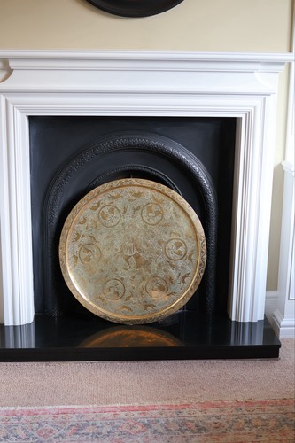 Vintage large brass tray plate - vintage,