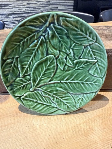 Vintage green majolica - green, serving