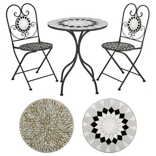 Garden bistro set mosaic - set, metal