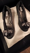 MARCO MOREO WEDGE HEEL SLIP ON SHOES. SIZE UK 7 (40) CHARCOAL SPARKLE . EXC. CON