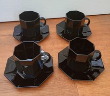 4 X Arcoroc Octime Black Glass