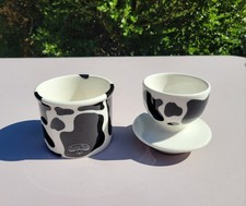 The Original Butter Bell Butter Crock L. Tremain 2013 Cow Print Black & White