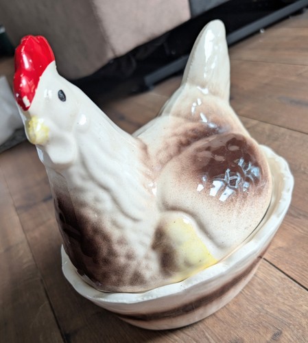 Vintage ceramic hen nest - ceramic,