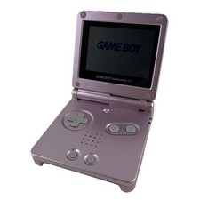 Nintendo Gameboy Advance SP AGS-001 Pearl Pink & Charger Handheld Console Travel