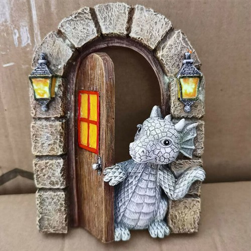 Climbing dragon garden statue - climbing,