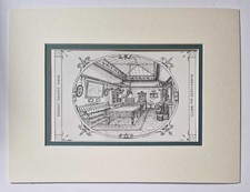 BURROUGHES AND WATTS Decorative Snooker Room Engraving (Modern Reprint)