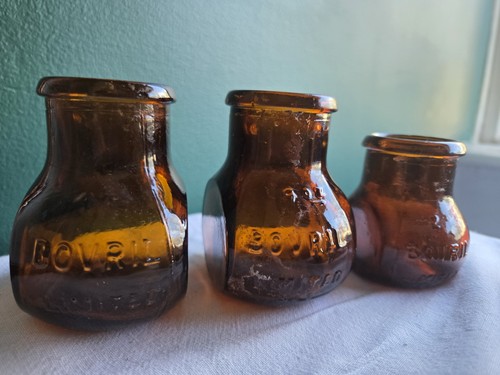 Set three vintage glass - glass, bovril