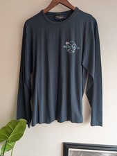 Vtg Nickelson Long Sleeve Heavy Cotton Tshirt Navy Mens Large (Fitted)