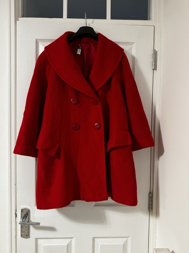 Red mohair and wool - , oversized