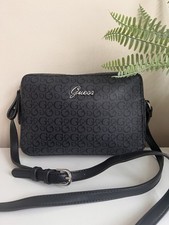 Guess Black Monogram Guess Print Women’s Crossbody Bag
