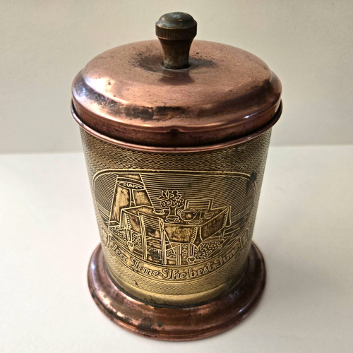 Vintage tea caddy tin - tea,