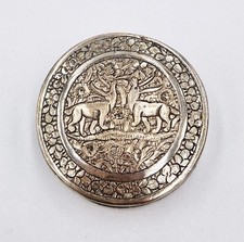 FINE QAJAR ISLAMIC SILVER ON COPPER ENGRAVED SNUFF BOX c1890