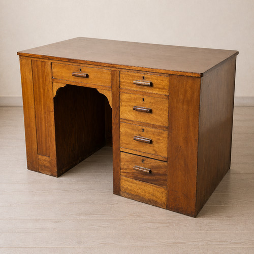 Art deco oak - art, kneehole