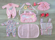 ZAPF CREATION - BABY ANNABELL CLOTHES & ACCESSORIES BUNDLE romper BOOTS dress