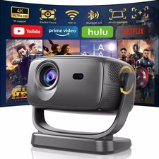 Smart Projector 4K 26000 Lumen Native 1080P WiFi 6 Bluetooth Portable Rotatable