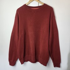 Orvis Sweatshirt Medium Burnt Orange Mens 100% Cotton Crew Neck Long Sleeve