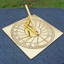 Polished Brass 'Rising Sun' Sundial - 120mm