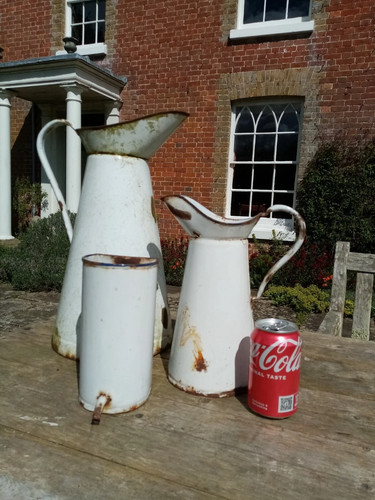 Vintage enamel jugs and water - jugs,