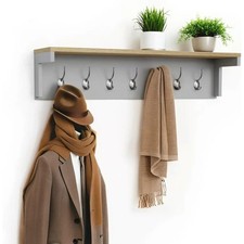 Grey Wall Mounted Coat Rack