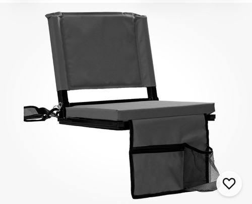 Black stadium seats with back