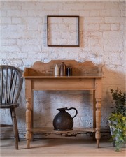 Victorian Stripped Pine Washstand Side Table (919)
