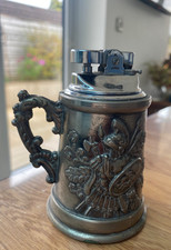 Vintage Table Lighter Knight Themed  Tankard Gas  Medieval Design