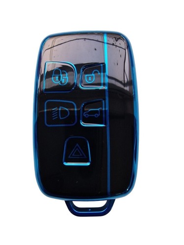 Blue key fob case - key,