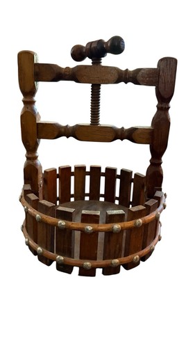Vintage miniature wood basket - miniature,